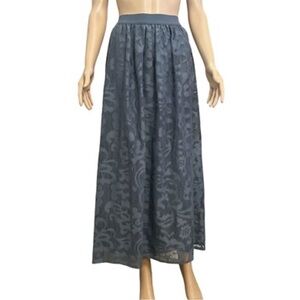 Lane Bryant Elegant Blue Floral lace Maxi Skirt 14/16